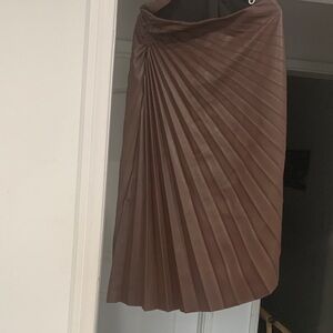 House of Harlow 1960 Chocolate Brown Pleated Midi Skirt